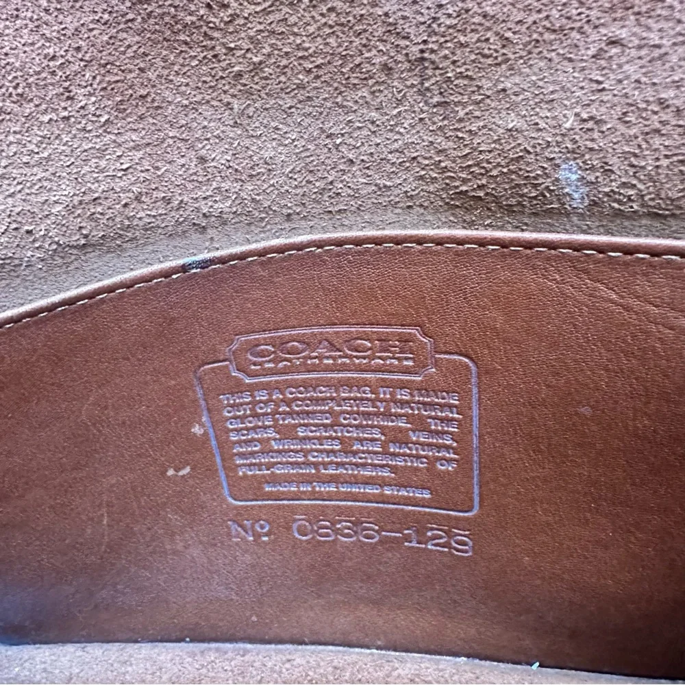 COACH British Tan Leather 1980’s Penny Pocket Crossbody Clutch Purse Vintage - Picture 9 of 14